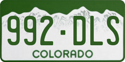 CO license plate 992DLS