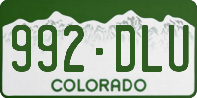 CO license plate 992DLU