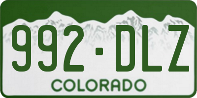 CO license plate 992DLZ