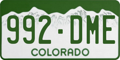 CO license plate 992DME