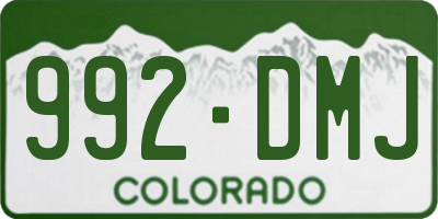 CO license plate 992DMJ