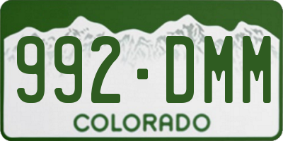CO license plate 992DMM