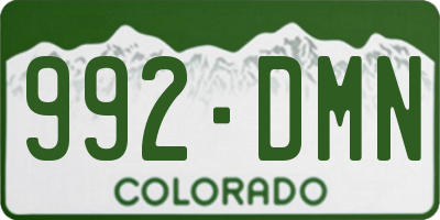 CO license plate 992DMN