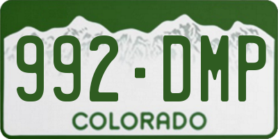 CO license plate 992DMP