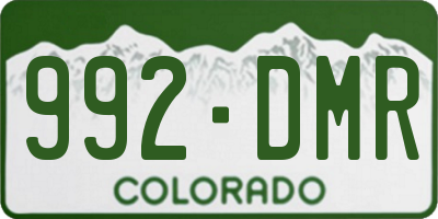 CO license plate 992DMR