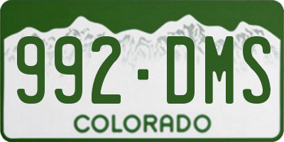 CO license plate 992DMS