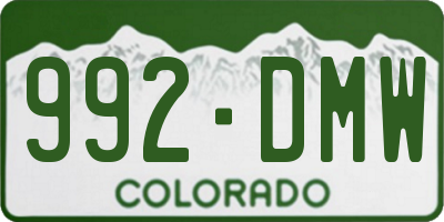 CO license plate 992DMW