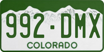 CO license plate 992DMX