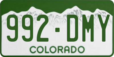 CO license plate 992DMY