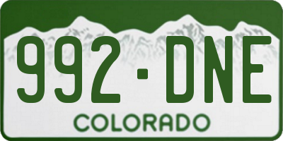CO license plate 992DNE