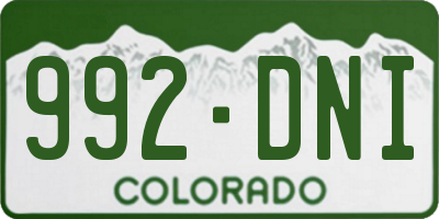 CO license plate 992DNI