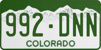 CO license plate 992DNN