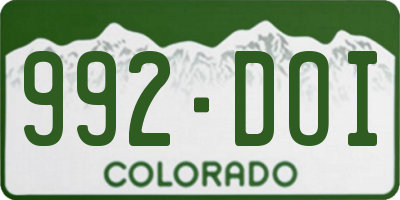 CO license plate 992DOI