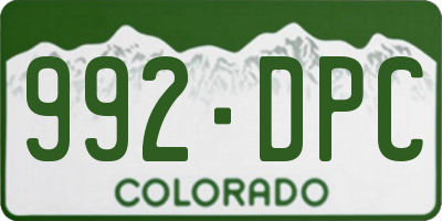 CO license plate 992DPC