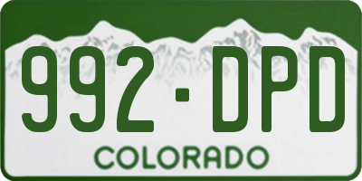 CO license plate 992DPD