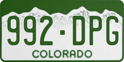 CO license plate 992DPG