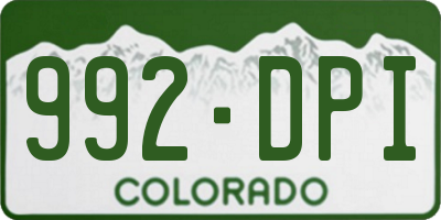 CO license plate 992DPI