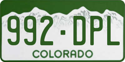 CO license plate 992DPL