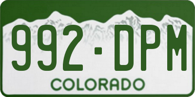 CO license plate 992DPM
