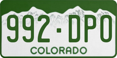 CO license plate 992DPO
