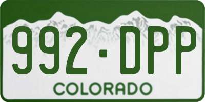 CO license plate 992DPP
