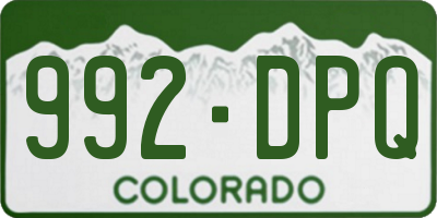 CO license plate 992DPQ