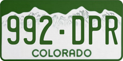 CO license plate 992DPR
