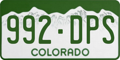 CO license plate 992DPS