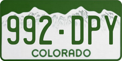 CO license plate 992DPY