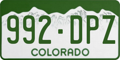 CO license plate 992DPZ