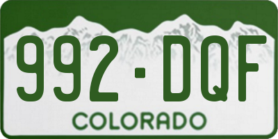 CO license plate 992DQF