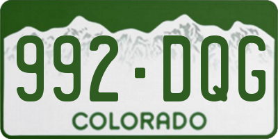 CO license plate 992DQG