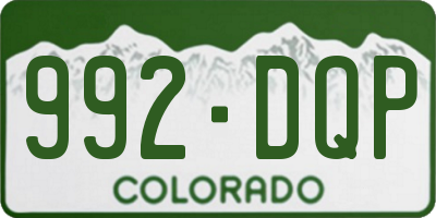 CO license plate 992DQP