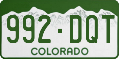 CO license plate 992DQT