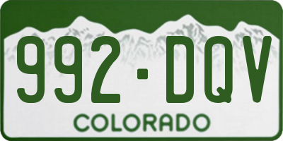 CO license plate 992DQV