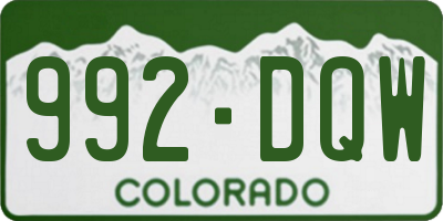 CO license plate 992DQW