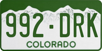 CO license plate 992DRK