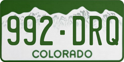 CO license plate 992DRQ
