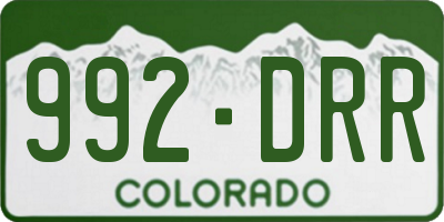 CO license plate 992DRR