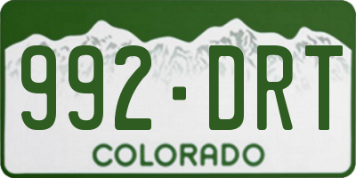 CO license plate 992DRT
