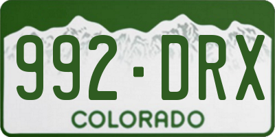 CO license plate 992DRX