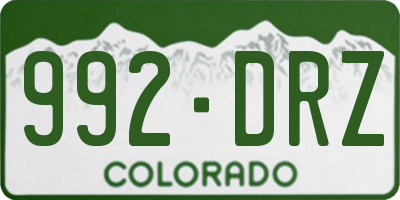 CO license plate 992DRZ
