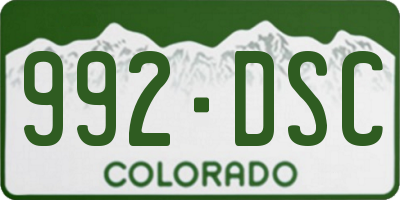CO license plate 992DSC