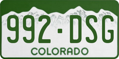 CO license plate 992DSG
