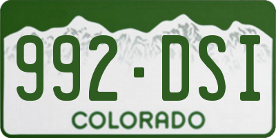 CO license plate 992DSI