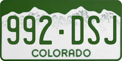 CO license plate 992DSJ