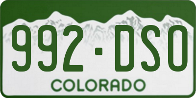 CO license plate 992DSO
