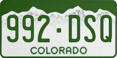 CO license plate 992DSQ