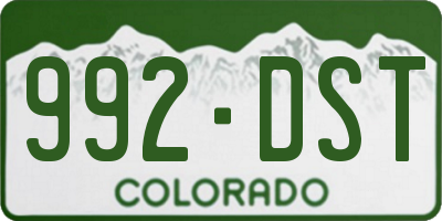CO license plate 992DST