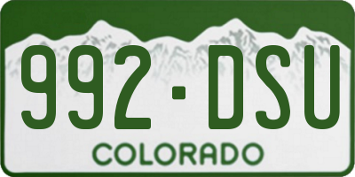 CO license plate 992DSU